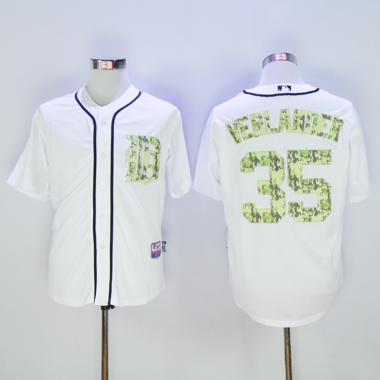 Men Detroit Tigers #35 Verlander White Camo MLB Jerseys